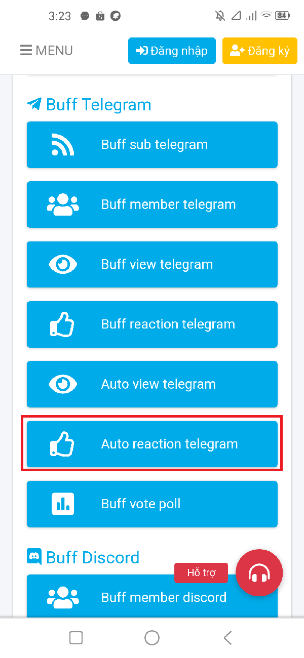 Dịch vụ auto reaction telegram