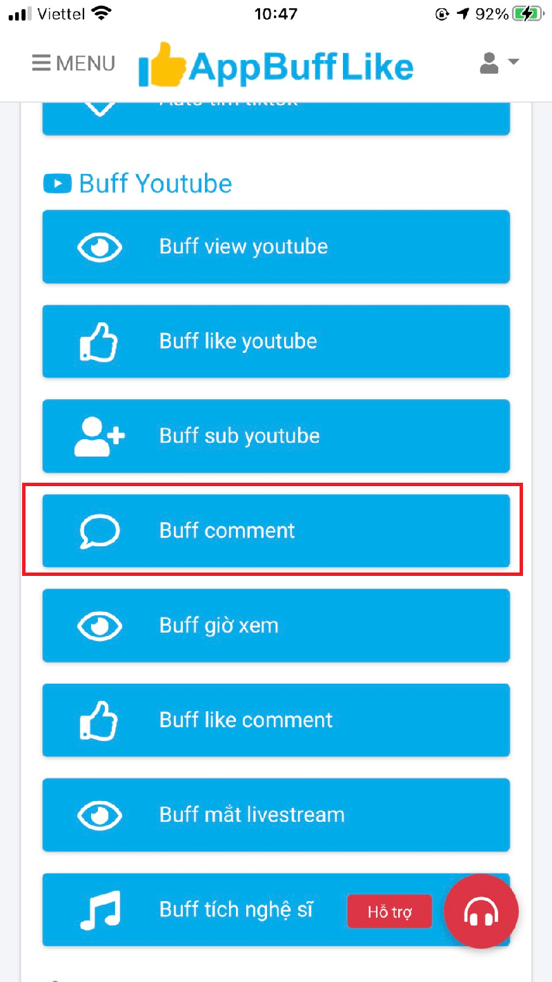Dịch vụ Buff comment Youtube
