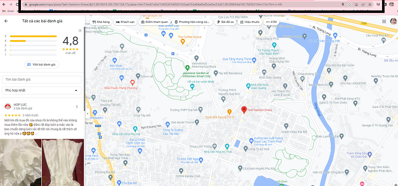 Sao chép link liên kết google của doanh nghiệp